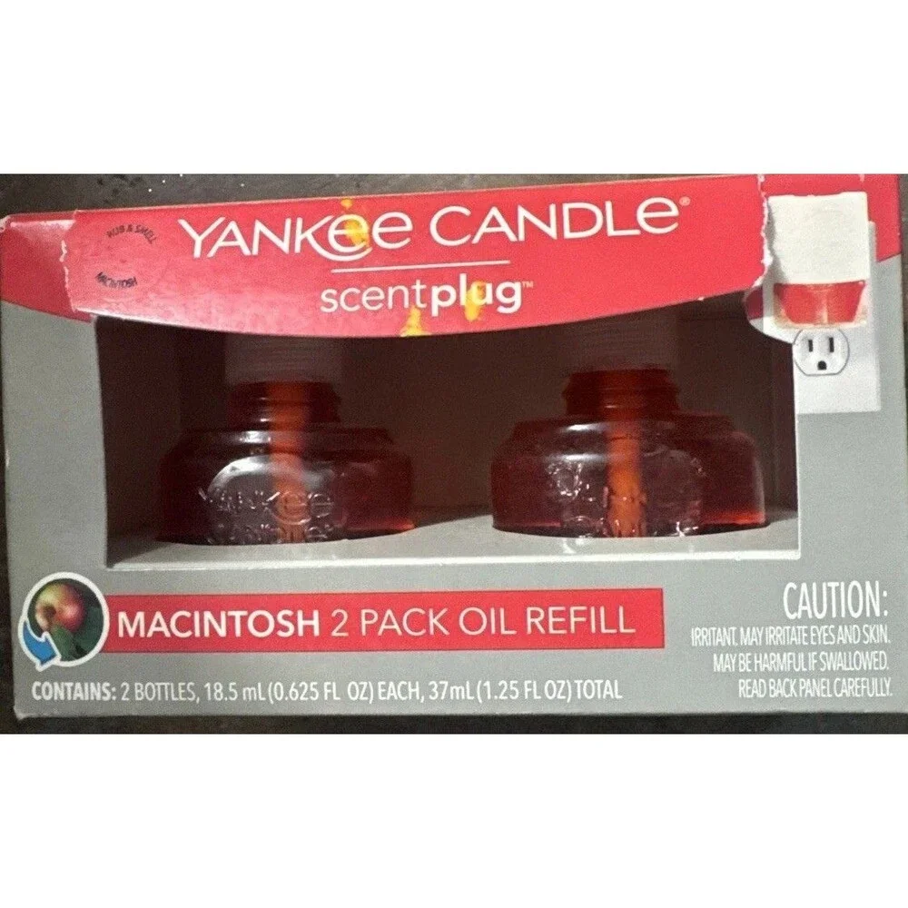 Yankee Candle Macintosh Scentplug Scent Plug Refills Set Of 2 New